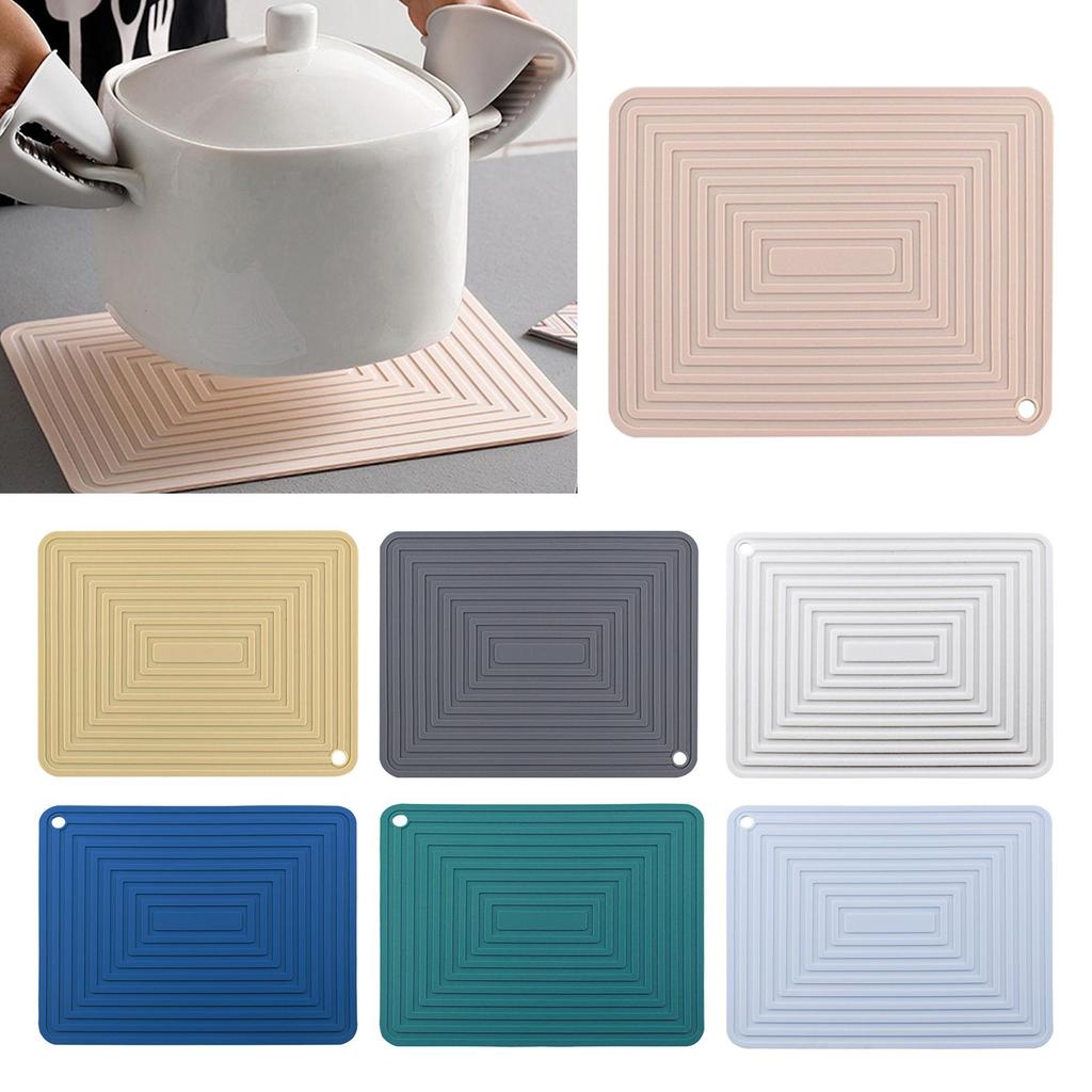Waterproof Non Slip Drying Pad Hot Pot Holder Heat Resistant Silicone Drain Pad