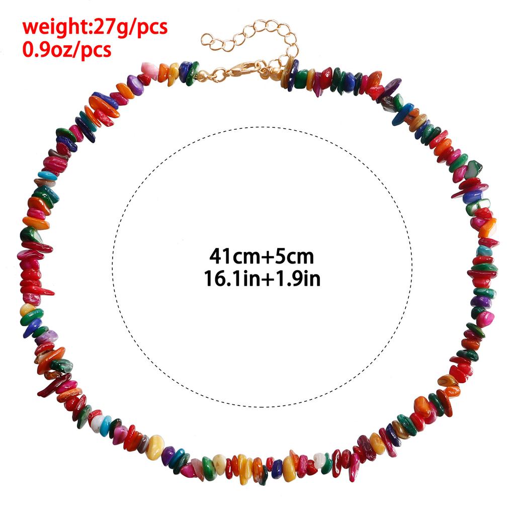 Accessories, Colored Natural Shell Geometric Clavicle Chain Necklace Women, Cold Wind Necklace
