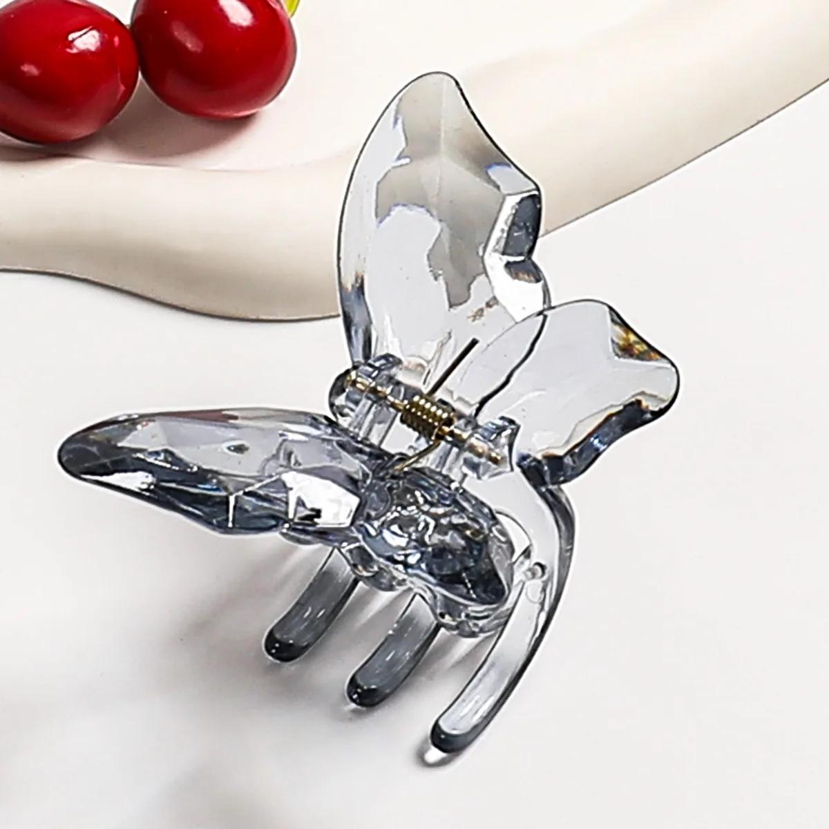 

Женский темперамент Элегантная заколка-акула для волос-пучка Корейская желеобразная прозрачная заколка-бабочка для волос Аксессуары для волос для пляжного отдыха