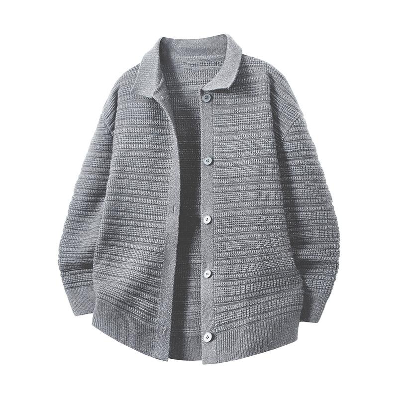 

Новые мужские молодежные свитера Мужские свитера Кардиганы с лацканами Универсальные свитера Топы M серый