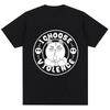 I Choose Violence T Shirt Funny Duck Humor Slogan Short Sleeve T-shirt Womens Loose Oversized T-shirt Streetwear