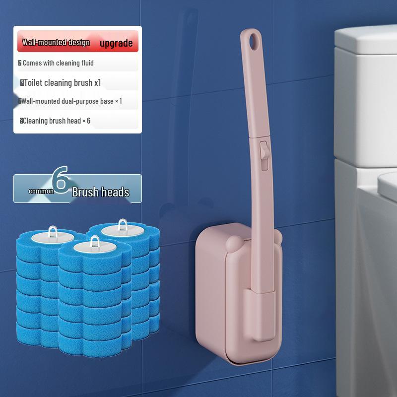 Punch-Free Disposable Toilet Brush Set - No Dead Angle Bathroom Cleaner.