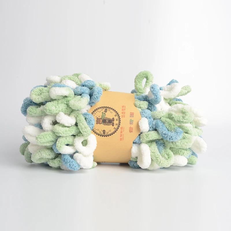 500g/Lot Hand Knitting Finger Loop Yarn Crochet Super Warm Puffy Circle Cotton Braided Rope Puffy Smart Polyester Sock Toy