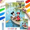 Mickey Minnie Mouse Rowing Boat Swans Lake Oil Painting Digital Art Kit Handmade Diy Gifts Home Decorations