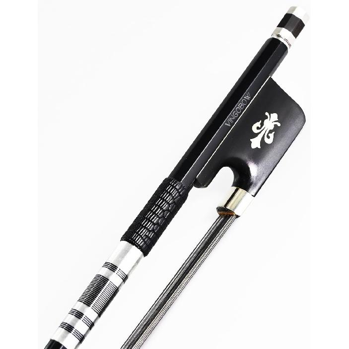 New Model 4/4 Full Size Viola Bow Advanced Carbon fiber Bow with Black Hair and White Hair Mixed Unique Design