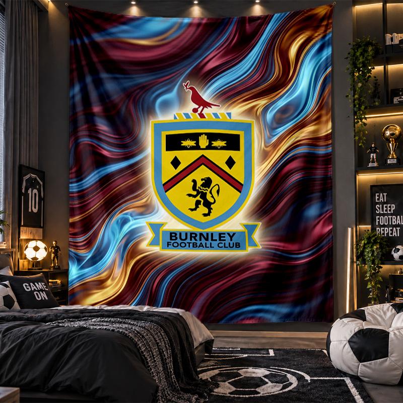 Wall Hanging Tapestry Burnley Football Print Cloth for Living Room Bedroom Home Decor