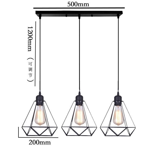 Vintage Industrial Pendant Light Fixture Metal Ceiling Lamp Hanging Cage Light Fixture for Kitchen Island Table Dining Room