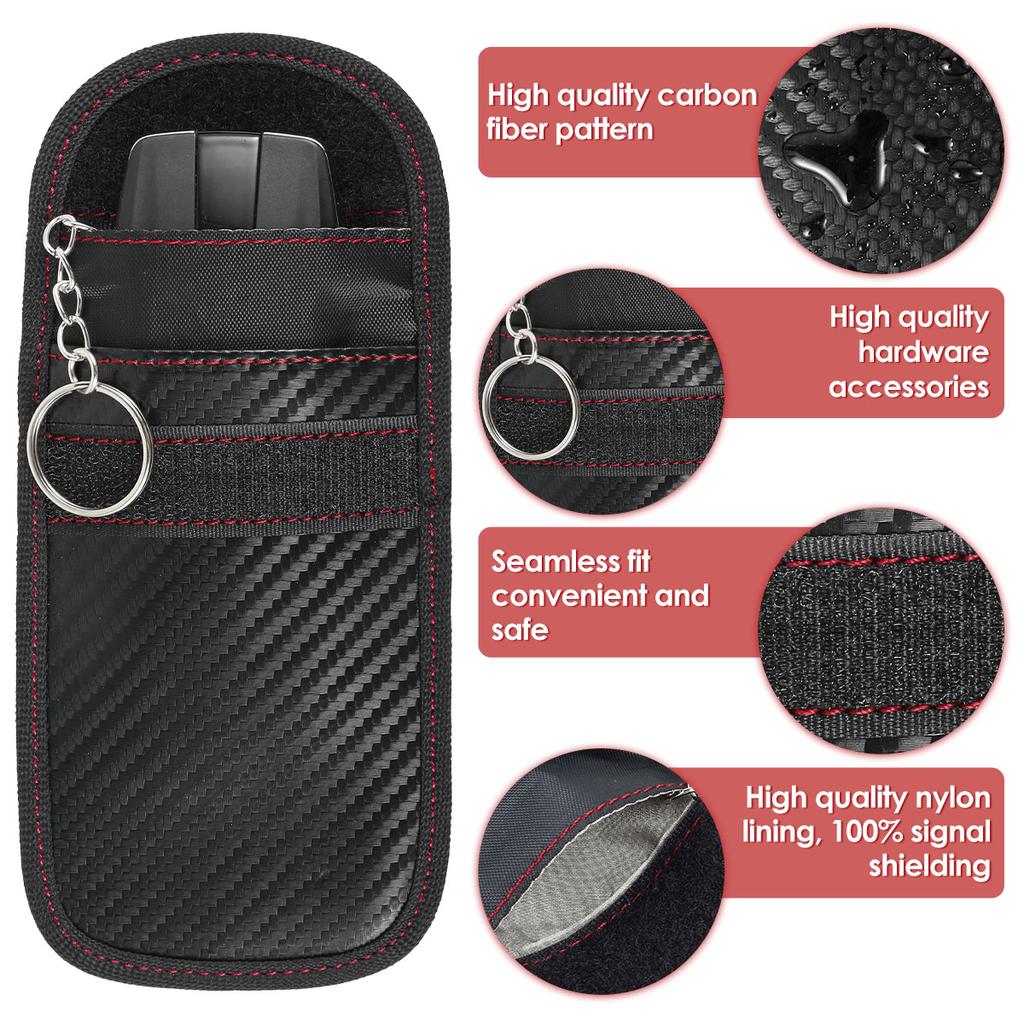 3PCS/Set Faraday Key Fob Protector Car Key Signal Blocker Pouch Anti-Theft RFID Blocking Faraday Bag Portable Key Fob Protection