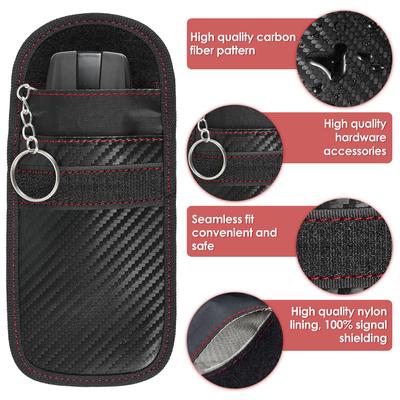 2/3/4 Pcs Car Keys Case Fob Signal Blocker Bag RFID Auto Faraday Box Leather Anti-Theft Credit Card Bags Organizer Protection