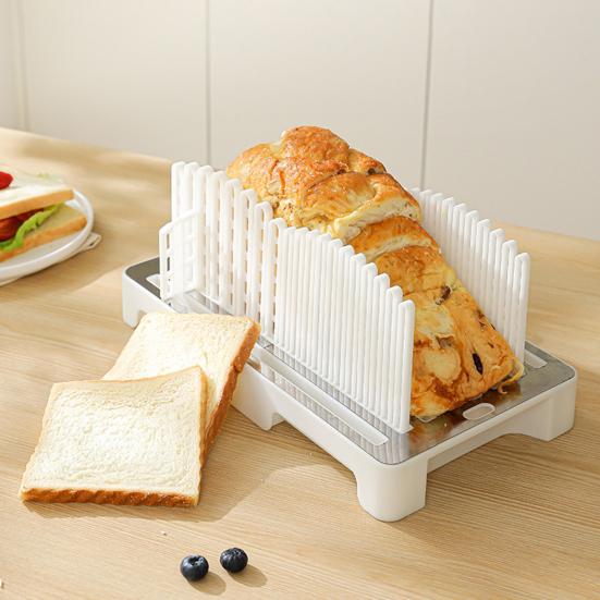 Bread Slicer for Homemade Bread Sourdough BPA-Free Adjustable Guide with Crumb Catcher Heat Resistant Baguette Bread Slicer
