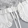 Sophisticated Sparkling Sequins Cape False Collar Elegant Pleated Ruffled Layering Shawl Clothing Accessory for Dress