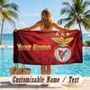 Custom Text Beach Towel, Soft Absorbent Swimming Multi-use TowelBenfica FC
