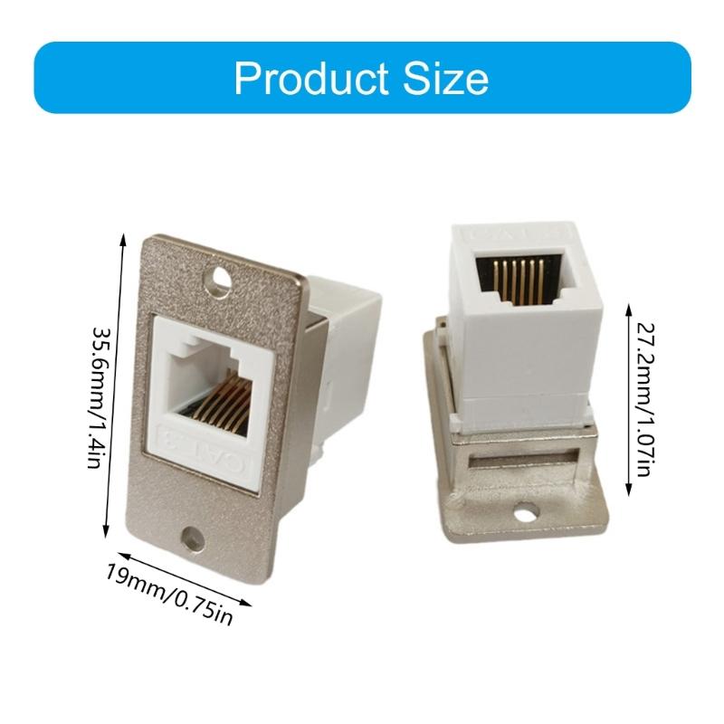6P6C RJ12 Female To Female Connectors Threadeds Mounting Adapters For Communication Devices And Panel