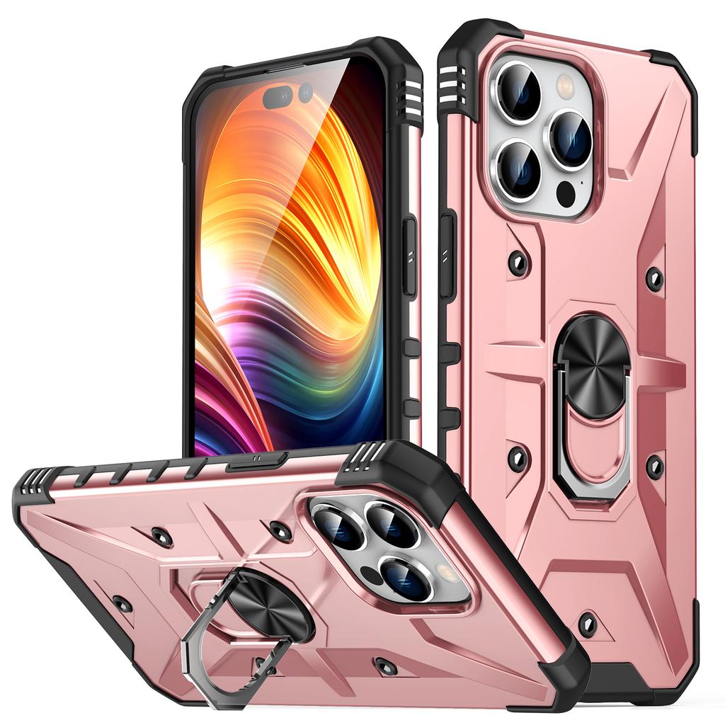 Stoßfeste Rüstung 360° magnetischer Drehringständer aus Metall Telefonhülle für iPhone 15 14 13 12 11 Pro Max 8 7 6 Plus X XS XR