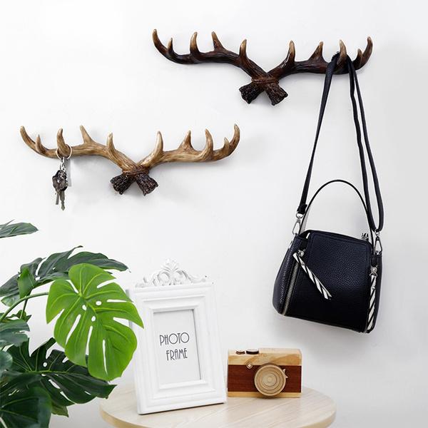 Retro Antlers Decorative Wall Hanging Coat Rack Creative Clothing Store Porch Doorway Wall Decoration Wall Key Hook