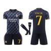Real Madrid Vinicius Dětský Fotbalový Dres Set Polyester Prodyšný 150-160cm Černý