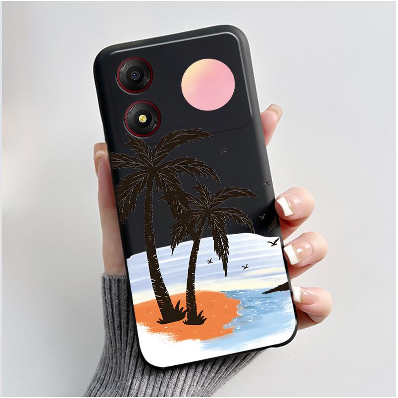 

Casing For ZTE Blade A34 / A54 4G Phone Case Shell Aesthetic Cute Cat Astronaut Soft TPU Silicone Black Protective Cover Bumper ZTE Blade A54 4G