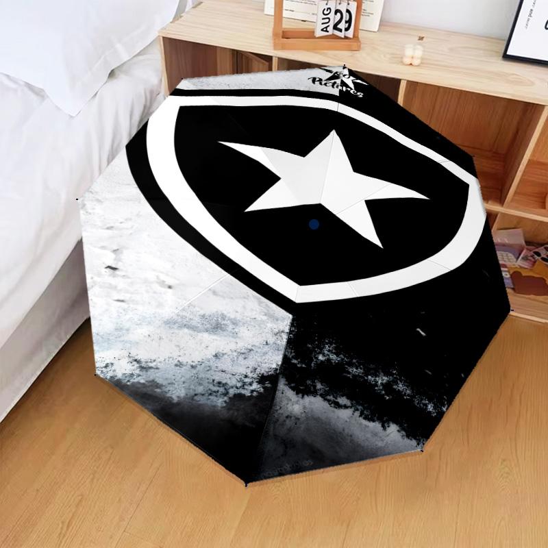 1PC Botafogo Pride Emblem Printed Umbrella Folding Umbrella, Automatic Umbrella 8-Frame for Travel, Camping Fan Gifts Christmas Gifts