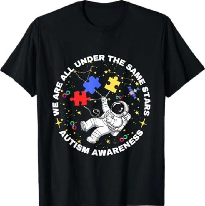 Autism We Are All Under The Same Stars Space Astronaut T-Shirt M