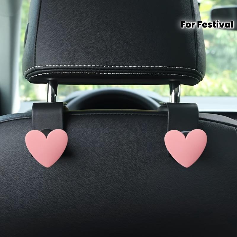 Pack of 2, heart-shaped design car seat back multi-functional hook, creative headrest car hook, hidden small hook