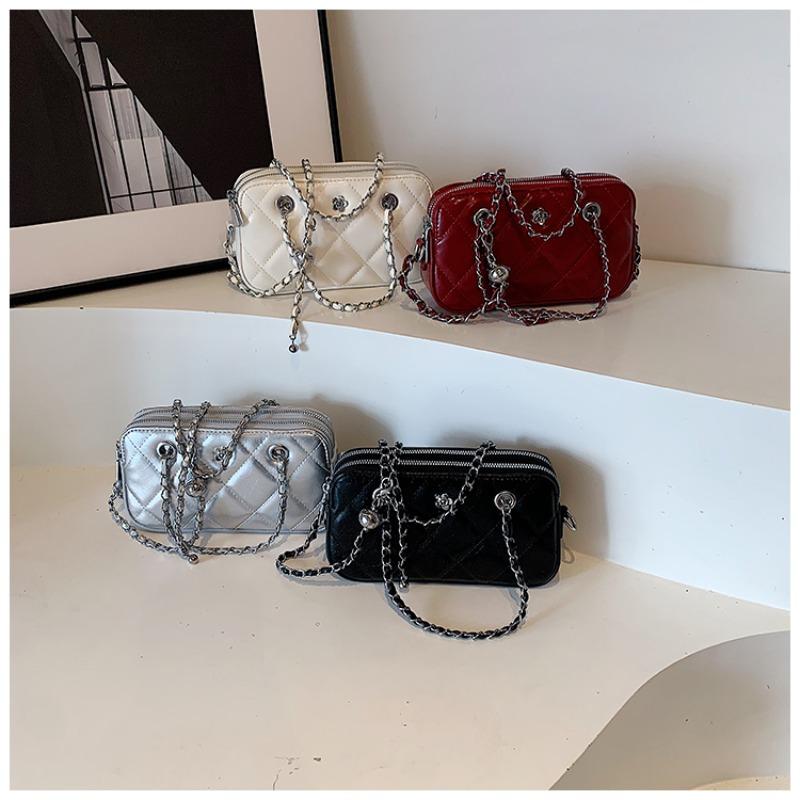 Čtvercové PU dámské tašky přes rameno a crossbody s diamantovým prošíváním, luxusní tašky