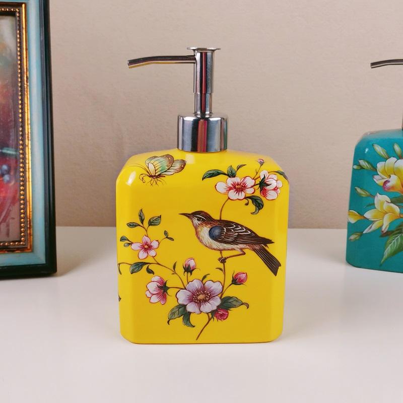 

New Chinese style ceramic soap dispenser household dispensing bottle hotel shampoo shower gel press bottle bathroom accessories