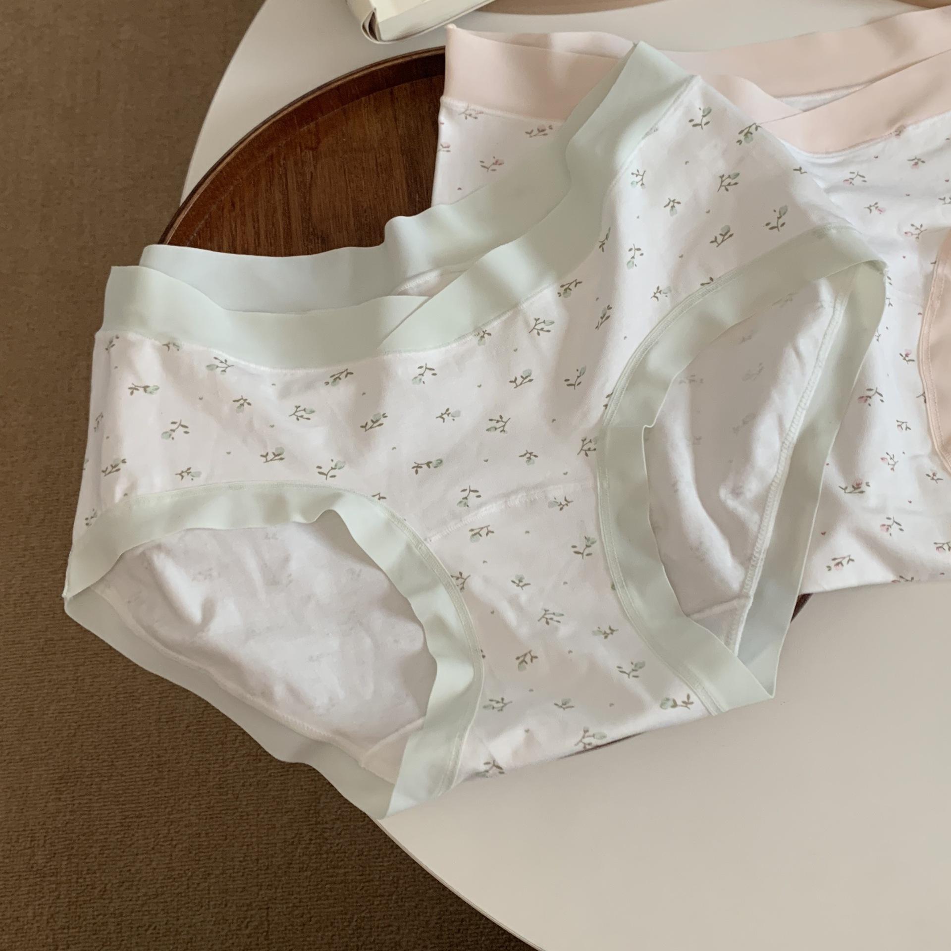 

Ladies Summer Cartoon V Cross Pregnant Postpartum Extended Cotton Crotch Support Low Waist Panties XXL зелений