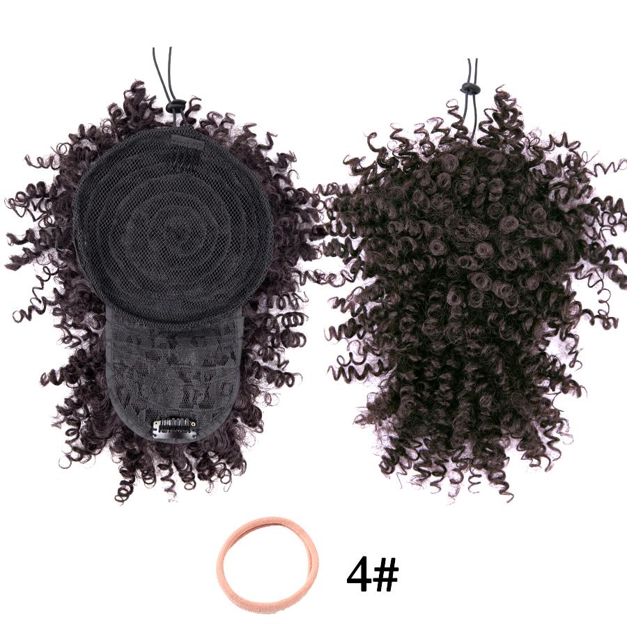 Clip per capelli ricci con frangia finta Pezzo sintetico di estensione dei capelli marrone nero per estensioni dei capelli con frangia di capelli ricci