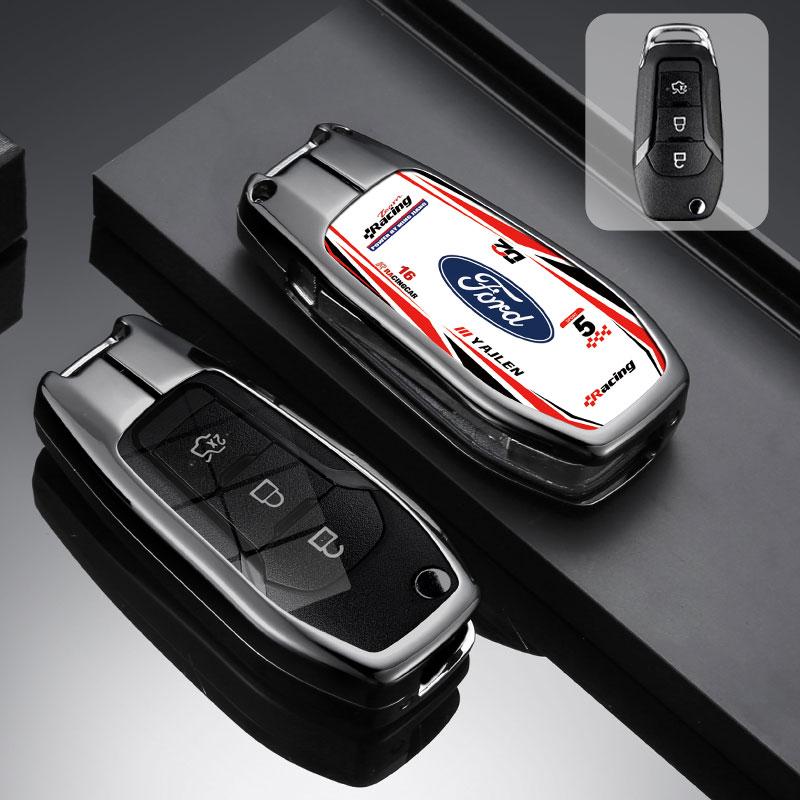 For Ford Figo 2017 Mondeo 5 Ecosport Fiesta Mk8 Everest Ranger Fusion Kuga Escort F150 Car Racing Style Design Key Case Cover