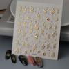Luxury Golden Foil Nail Art Stickers with Snake, Star, and Moon Designs - Self-Adhesive, Shiny Finish, Irregular Shape, Fantasy Theme, Disposable