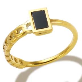 Anello Minimalista in Acciaio Inossidabile a Forma di Cuore Amore Vuoto per Donne Anelli con Zirconi Intarsiati Colore Oro Impermeabile Gioielli Moda Romantica
