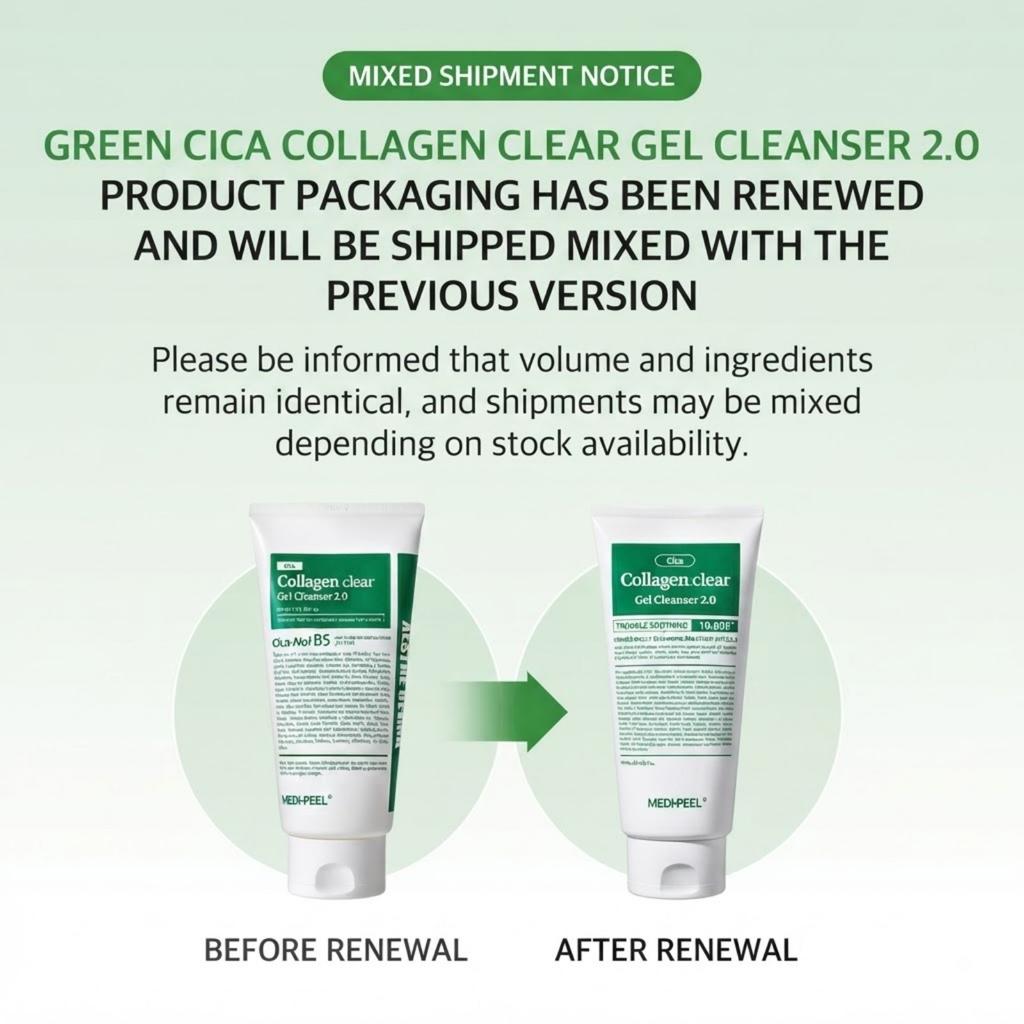 MEDIPEEL Green Cica Collagen Clear Gel Cleanser 2.0 300ml Korean Facial Cleanser