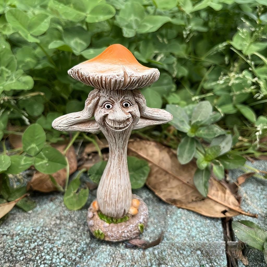 Mushroom Decor Funny Resin Art Quirky Zen Ornaments Creative Home Accents See No Evil/Hear No Evil/Speak No Evil