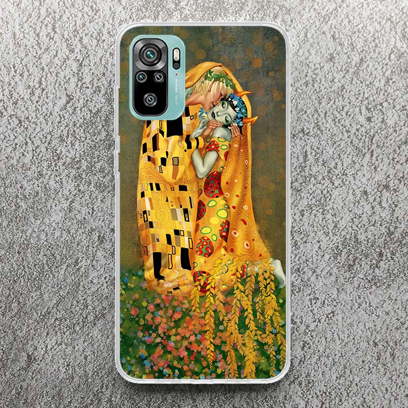 Kiss by Gustav Klimt Desig Phone Case For Xiaomi Redmi Note 14 13 12S 12 10 10S 11 11S 11E Pro Plus 11T 14Pro Soft Silicone Shel
