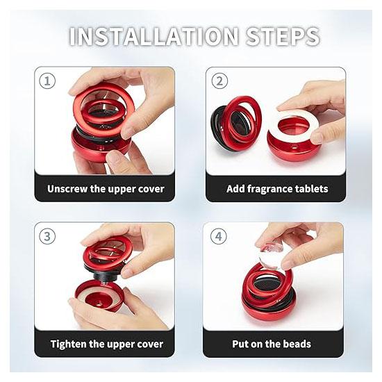 Car air freshener solar rotating refillable air purifier