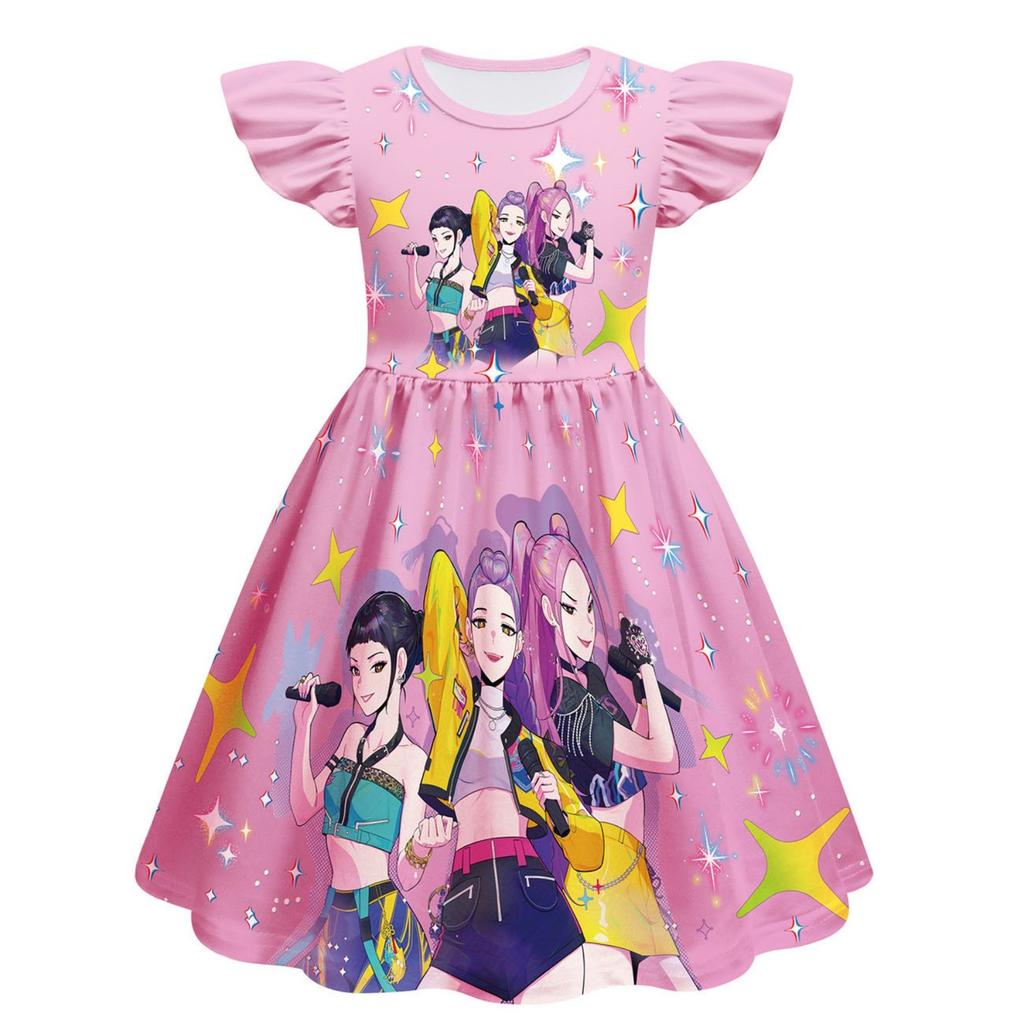 Girls Witch  Girls Flying Sleeves Children's Dress Children's A-line Skirt