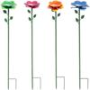 4x Bee Watering Station Metal Flower Stakes Butterfly Bath Bowl Water Feeder
