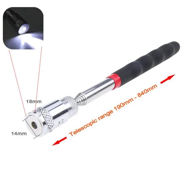 Inspection Mirror with Led Lighting 360° Telescopic Detection Lens Square Retractable Car Engine Chassis Mechanic Repairing Tool With Light