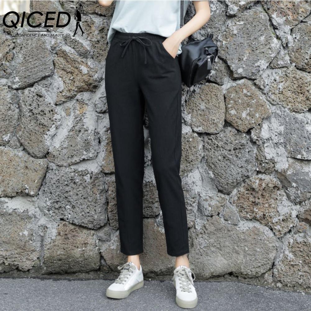 QICED Pantaloni și capri cu imprimeu ocazional la modă pentru femei