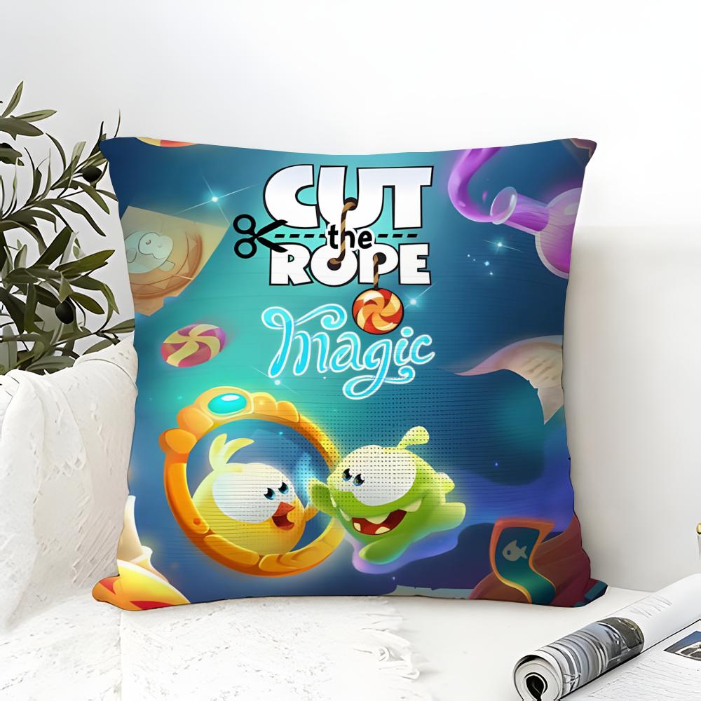 Puzzle Game C-Cut The Rope 1 Pillow Case Linen Pillow Case Sofa Home Decor Cushion Cover Cushion Cove