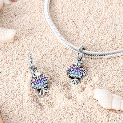 Pendentifs Petit Poisson Mignons Colorés Zirconium Plaqué Cuivre Adaptés aux Charms Bracelet Plataoriginal Perles Fabrication Bijoux Femmes