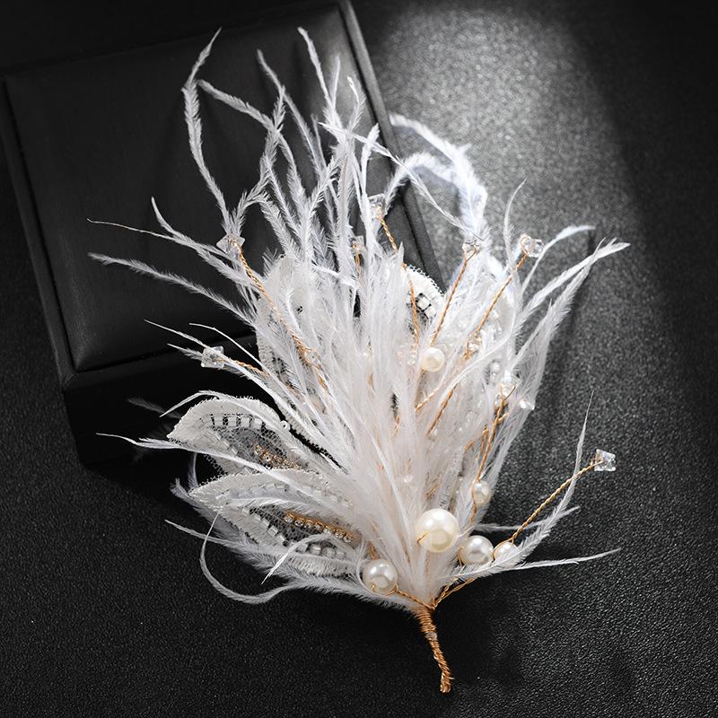 Super Fairy Feather Pearl Brooch Feminine Elegance Temperament Pin Party Coat High-end Corsage Hairpin Accessories
