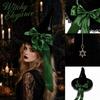 Women's Pointed Witch Hat with Velvet and Wide for Halloween Gothic Costume