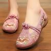 Vintage Traditional Style Women Soft Loafers Spring Autumn Slip On Cotton Fabric Flats Comfort Chinese Embroidered Shoes