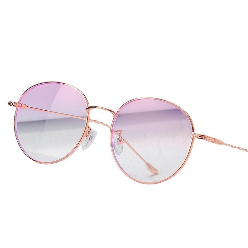 Anti-Blue Glasses, Metal Round Frame Flat Glasses, Men'S And Women'S Kickoff Myopia Glasses Frame, Plain Glasses Frame