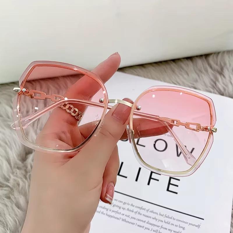 Vintage Square Sunglasses Woman Classic Retro Gradient Mirror Frameless Sun Glasses Female Fashion Rimless