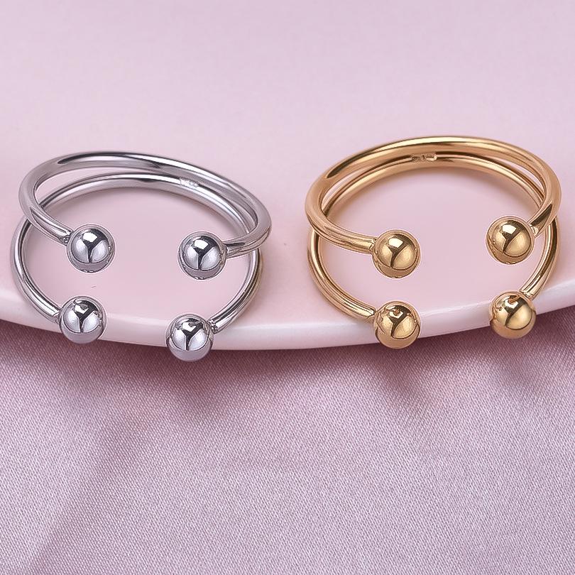 304 Stainless Steel Adjustable Titanium Fashion Ring for Women - Non-Fading, Simple European & American Style.