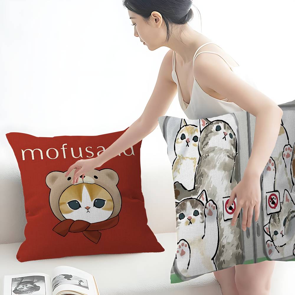 Popular Cute M-Mofusand Cat Cushion Cover Pillow Cover Decor Pillowcase Printed Cushion Case For Couch