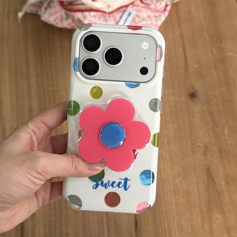 

Early Spring Colorful Polka Dot Floral iPhone 17/16 Pro Max/15/14 Compatible Phone Case iPhone 13 Pro