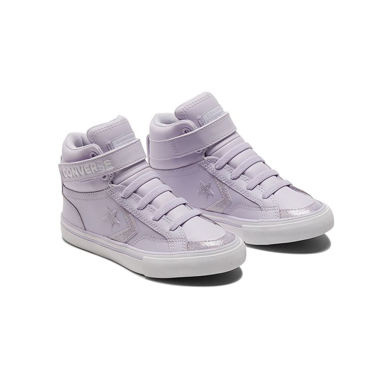 Converse Pro Blaze Strap Easy-On High PS Vapor Violet Glitter Kids Sneakers Purple A03041C